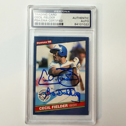 Cecil Fielder Signed 1986 Donruss Rookie Card #512 With Big Daddy PSA ...