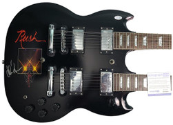 Rush Alex Lifeson Autographed Double Neck Guitar