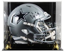 Cowboys Dak Prescott Signed Full Size Speed Rep Helmet W/ Case BAS