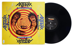 Anthrax Signed Autographed State Of Euphoria Album Record LP ACOA -