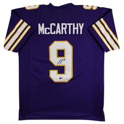 J.J. McCarthy Authentic Signed Purple Throwback Pro Style Jersey