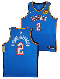 NIKE シェイギルジアス・アレクサンダー ユニフォーム OKCサンダー Thunder Shai Gilgeous-Alexander Signed Blue Nike Icon Ed. Jersey
