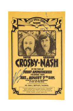 David Crosby & Graham Nash (RARE!!ポスター） Signed David Crosby & Graham Nash Concert Poster — Beckett