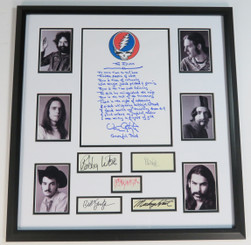Grateful Dead Signed Handwritten Lyrics