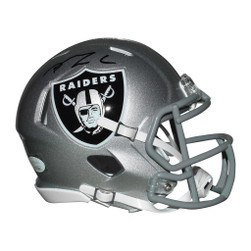 Maxx Crosby Signed Las Vegas Raiders Speed Mini Replica Silver Football