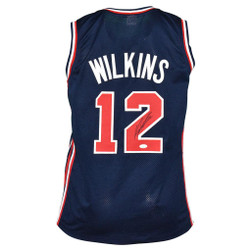 Dominique Wilkins Signed USA Olympic Pro Blue Basketball Jersey