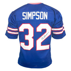 OJ Simpson Signed Buffalo Blue Football Jersey (JSA) -