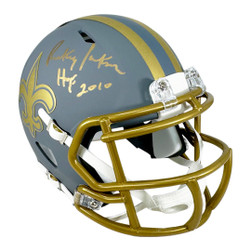 Rickey Jackson Signed HOF 2010 Inscription New Orleans Saints Slate  Alternate Speed Mini Football Helmet (Beckett)