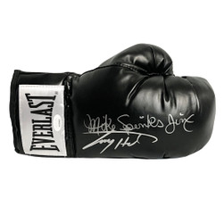 Larry Holmes サイン入りボクシングアート Larry Holmes Michael Spinks Signed Black Boxing (JSA) -