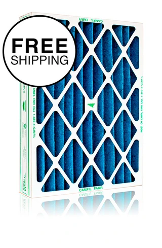 16x25x1 Furnace Filter MERV 8 (12-Pack) - Camfil Aeropleat III