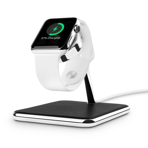 Twelve South Forté - luxury stand and charging dock - chrome and leather, Apple Watch