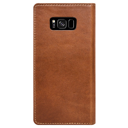 Nomad Horween Leather Folio Wallet case - vegetable tanned genuine leather - Samsung Galaxy S8+, Rustic Brown