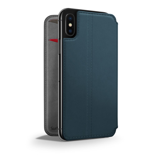 Twelve South - SurfacePad minimalist thin genuine leather case/cover for iPhone X, Teal