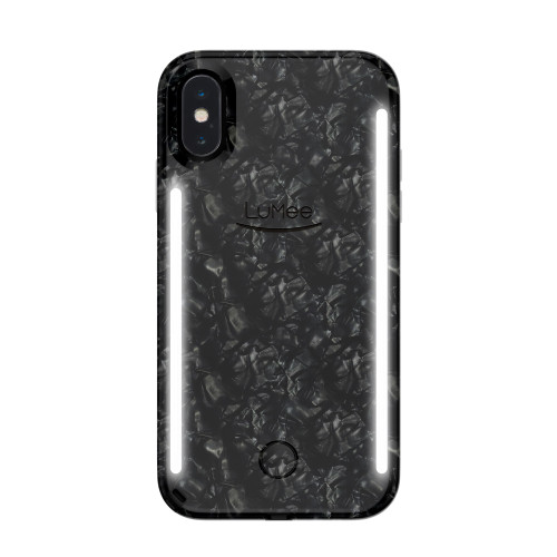 LuMee Duo - protective case with front and back facing lights - for the perfect selfie or video, iPhone X/XS, Pearl Black