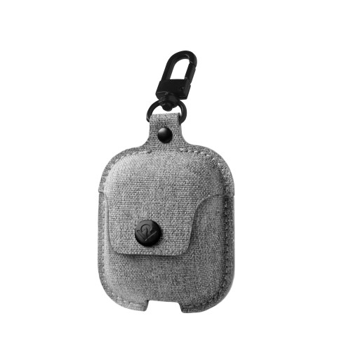 Twelve South AirSnap Twill - woven durable fabric protection case for Apple AirPods, Fog