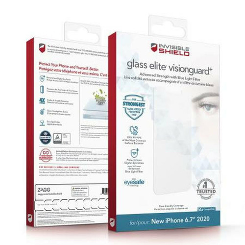 Zagg Invisible Shield Glass Elite VisionGuard+ Glass Screen Protection for iPhone 12 Pro Max