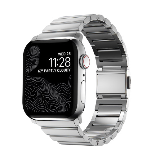 Nomad Stainless Steel Band for Apple Watch 44/45/46/49 mm, Silver
