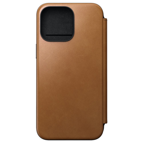 Nomad Modern Leather Folio Case -  with card and cash storage - iPhone 15 Pro Max, English Tan