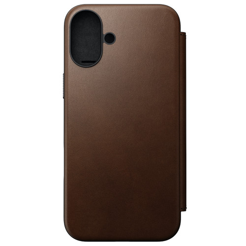 Nomad Modern Leather Folio Case - iPhone 16 Plus, Brown