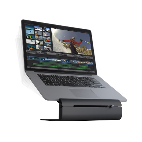 Rain Design iLevel2 - height adjustable aluminium desktop stand for Apple MacBook and MacBook Pro - Black