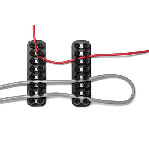 Cablox - cable organiser with adhesive backing - suitable for thin and thicker cables - Small, Black