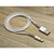 MOS Spring Charge and Sync Lightning Cable - Aluminium heads and woven cable, 1.8 metre, White
