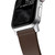 Nomad Horween Genuine Leather Strap for Apple Watch 44/45/46/49mm, Rustic Brown with Silver hardware