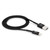 MOS Spring Charge and Sync Lightning Cable - Aluminium heads and and braided cotton cable - 90cm, Black