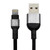 Adam Elements Peak 300B Charge and Sync Lightning cable, woven nylon and aluminium heads, 3 metres, Black