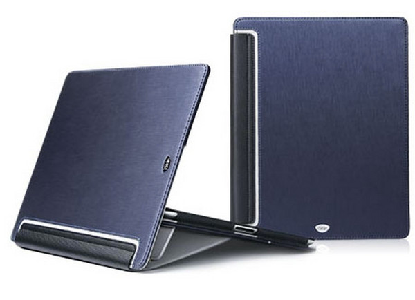 iSkin Aura 2, Premium Folio Case/Stand, Navy Metallic Blue - iPad 3 / new iPad, iPad 2