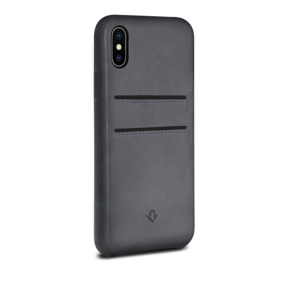 Twelve South Relaxed Leather - genuine burnished leather case with pockets - iPhone X / XS - Earl Grey