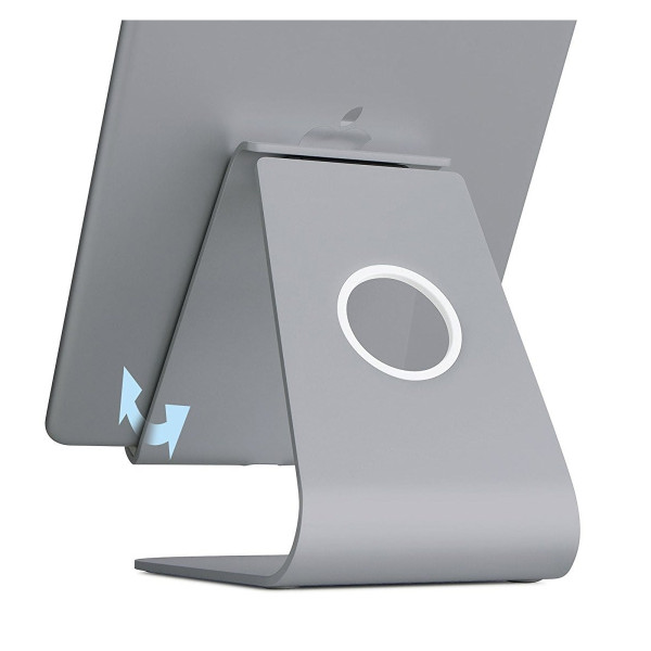 Rain Design mStand Tablet Plus - angle adjustable aluminium desktop stand for all iPads, Space Grey