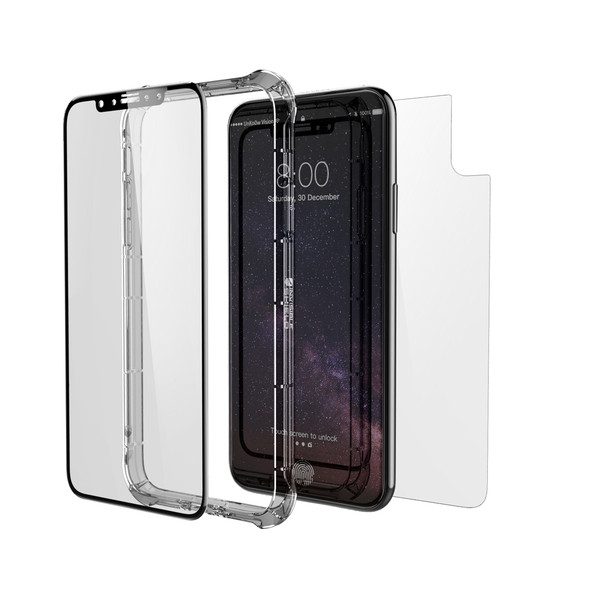 Zagg Glass+ Contour 360 - Tempered Glass Front Screen and Back Protection and Bumper for iPhone X / XS