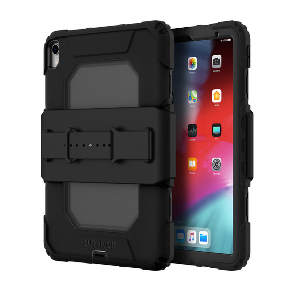 Griffin Survivor All-Terrain Rugged Protection Case with screen protector and hand strap - iPad Pro 11, Black