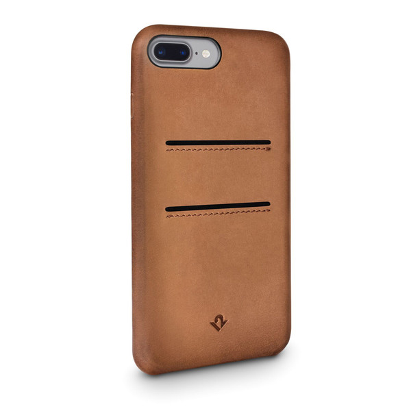 Twelve South Relaxed Leather - genuine burnished leather case with pockets - for iPhone 7 Plus/8 Plus, Cognac Brown
