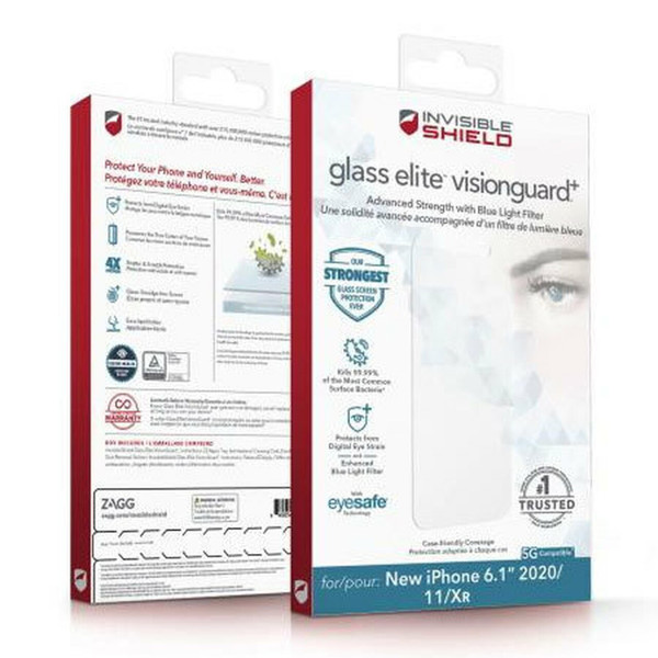 Zagg Invisible Shield Glass Elite VisionGuard+ Glass Screen Protection for iPhone 12/12 Pro