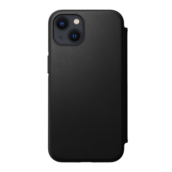 Nomad Modern Folio Case - genuine Horween Leather  with card and cash storage - iPhone 13, Black