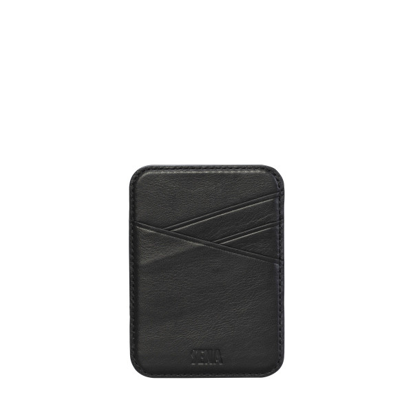 Sena Magnetic Wallet Back - card storage - genuine leather - for iPhone 14 Series, Black 