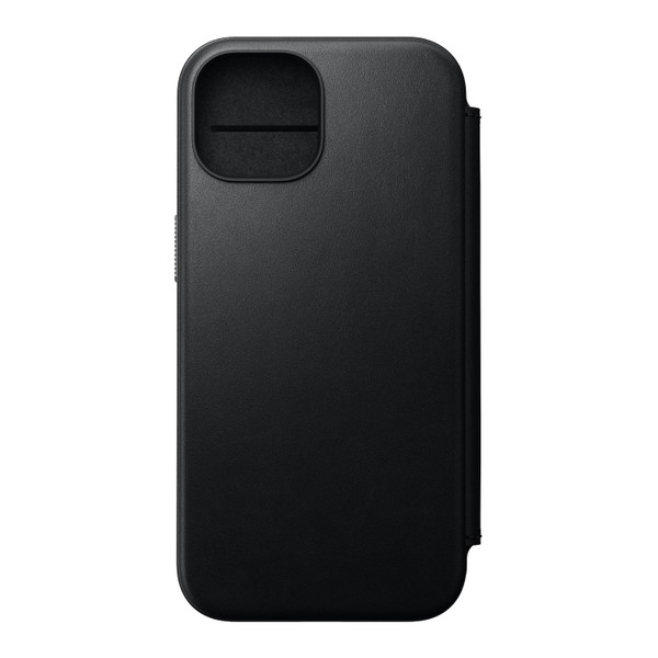 Nomad Modern Leather Folio Case -  with card and cash storage - iPhone 15, Black