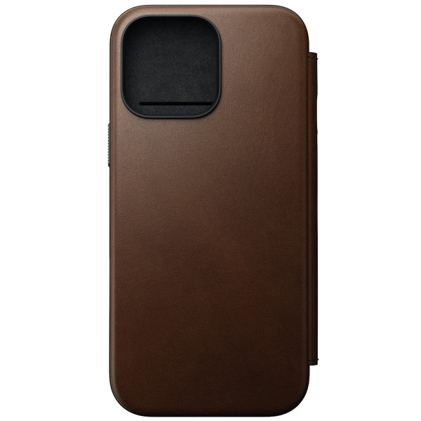 Nomad Modern Leather Folio Case - iPhone 16 Pro Max, Brown