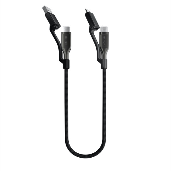 Nomad - Universal Cable with Kevlar, USB-C, USB-A and Micro USB - 0.3 metres