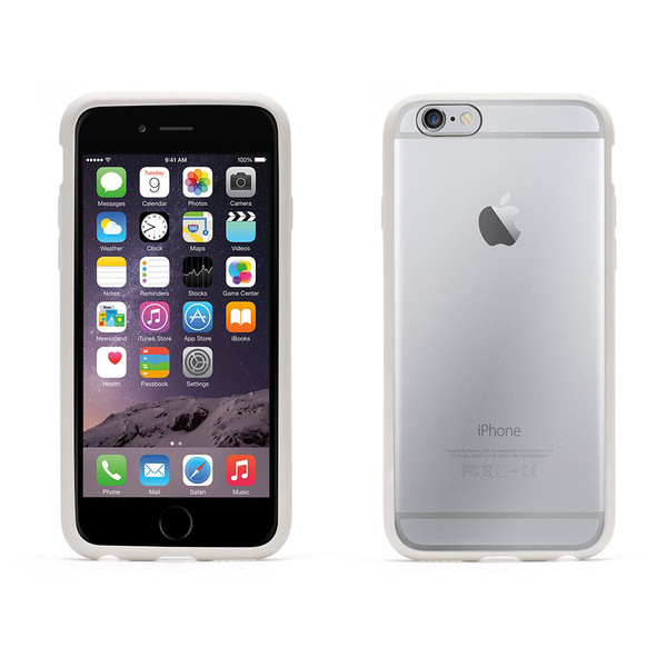 Griffin Reveal ultra thin hybrid hard shell case with rubber edging, unique design - iPhone 6, White/Clear