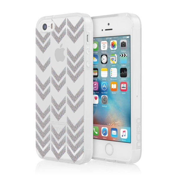 Incipio Isla Design Series protective case - chic metallic chevron print - iPhone 5/5s/SE - Glitter design