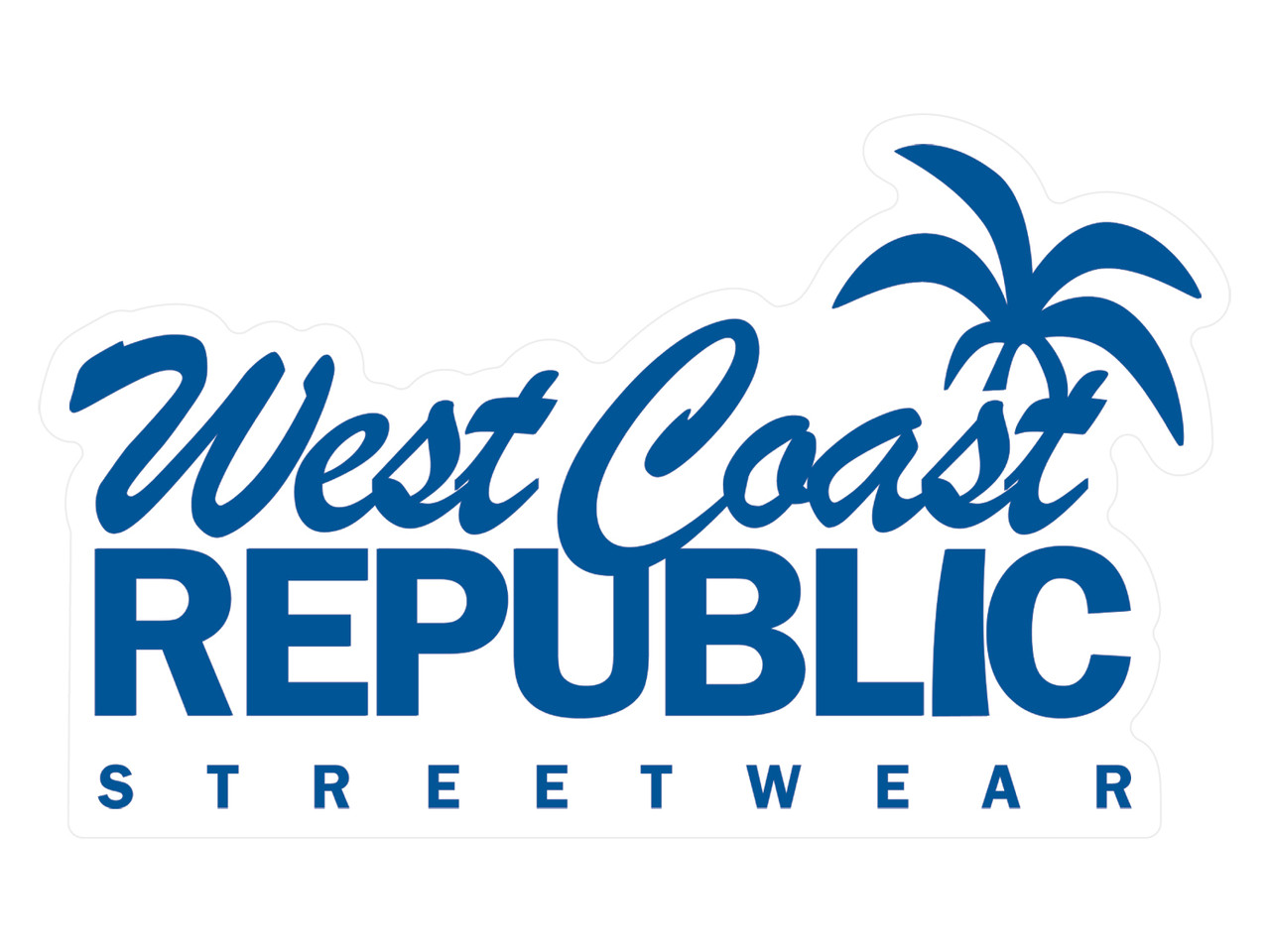 West Coast Republic Logo Sticker Blue - West Coast Republic