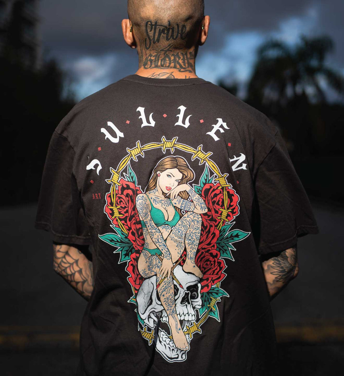 T-shirt Sullen Tattoo Art Noir - Taille L Pour Homme, Occasion En Très Bon état, Style Graphique