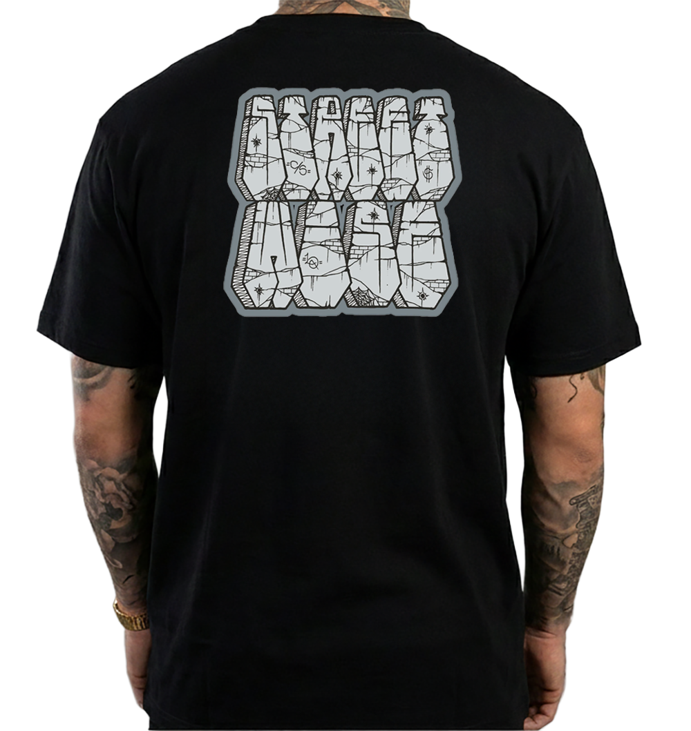 Streetwise Style Tshirt Design Man In White Suit Silhouette | Premium