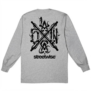 Streetwise L.A.C.A Long Sleeve T-Shirt back view in grey
