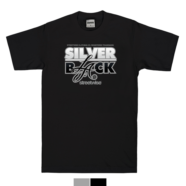 Streetwise Silver and Black T-Shirt in black - Raider Nation inspired Streetwear