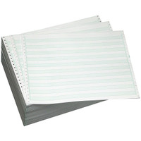 14 7/8" X 11" 15# 1/2" Green Bar, 2-Part Carbonless, Continuous Computer Paper, 1700/3400 sheets, 9261 14 7/8" X 11" 15# 1/2" Green Bar, 2-Part Carbonless, Continuous Computer Paper, 1700/3400 sheets, 9261