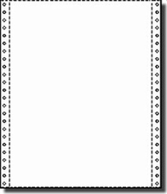 12 x 8 1/2 Continuous Computer Paper - Blank White